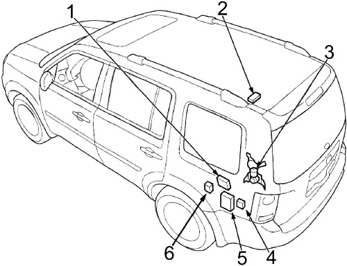 Honda Pilot (2009-2015) - zekering- en relaiskast