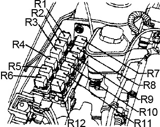 Nissan Sentra (1995-1999) - zekering- en relaiskast
